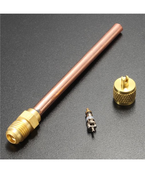 1/4 inch SAE x 1/4 inch OD x 4 inch Longer Stem Service/Access Valve Core Hand Tools