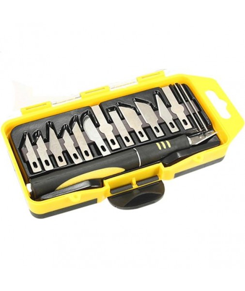 16Pcs Yellow Multifunctional Carving Knife Graver Kit Carver Knives Tools