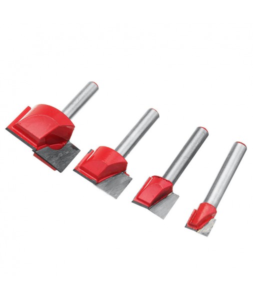 4pcs 10/15/22/30mm Router Bit Surface Planing Bottom Cleaning Wood Milling CNC Router Bit